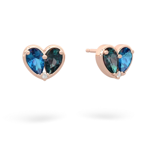 london topaz-alexandrite one heart earrings