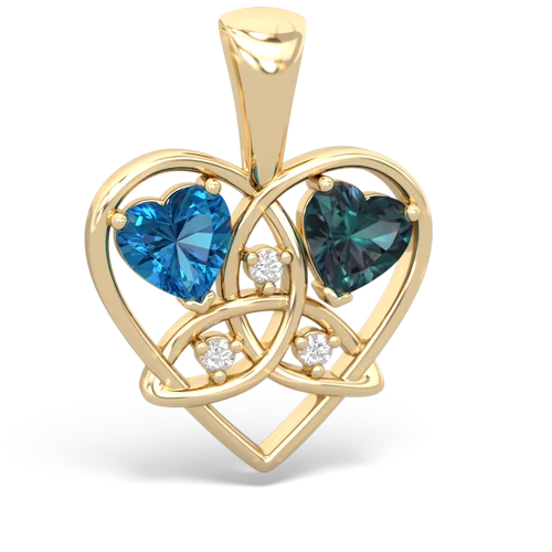london topaz-alexandrite celtic heart pendant