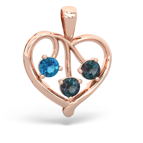 london topaz-alexandrite love heart pendant