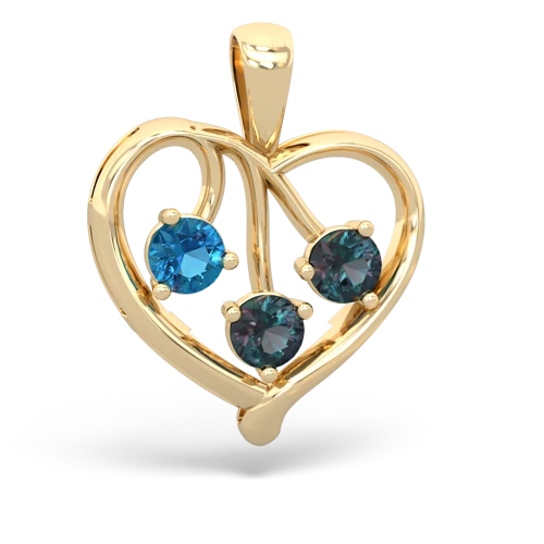 london topaz-alexandrite love heart pendant