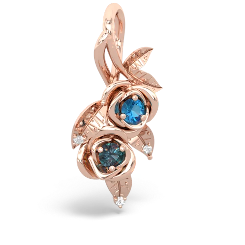 london topaz-alexandrite rose vine pendant
