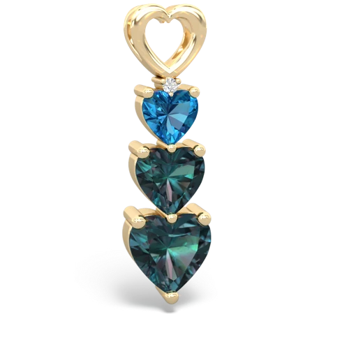London Topaz Genuine London Blue Topaz with Lab Created Alexandrite and Genuine Garnet Past Present Future pendant Pendant