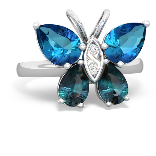 london topaz-alexandrite butterfly ring