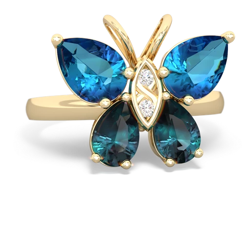 london topaz-alexandrite butterfly ring