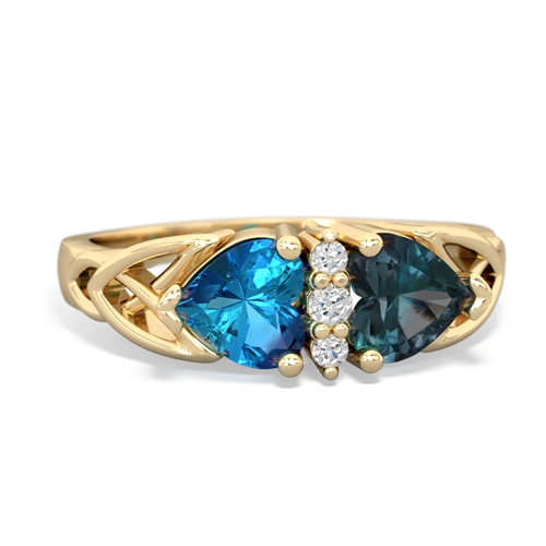 london topaz-alexandrite celtic ring