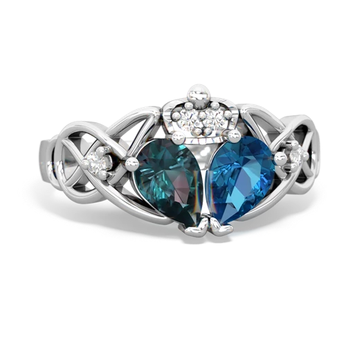 london topaz-alexandrite claddagh ring