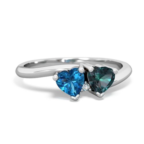 london topaz-alexandrite sweethearts promise ring