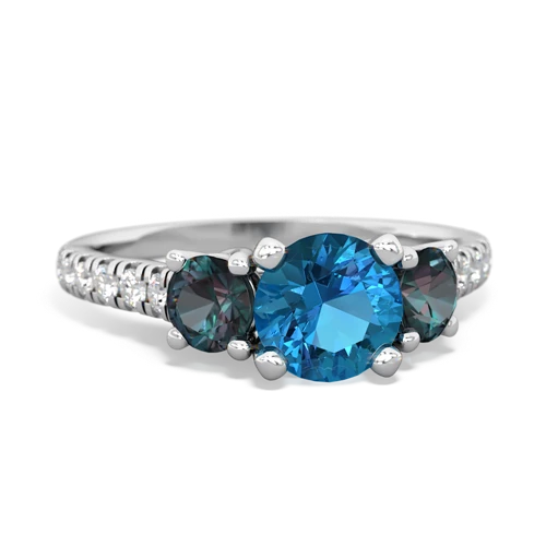 london topaz-alexandrite trellis pave ring