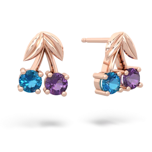 london topaz-amethyst cherries earrings