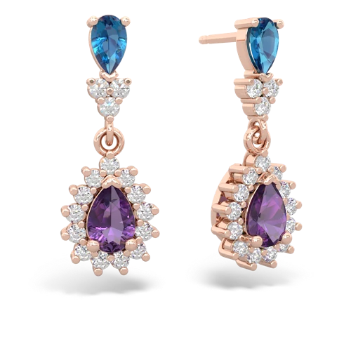 london topaz-amethyst dangle earrings