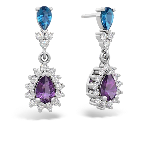 london topaz-amethyst dangle earrings