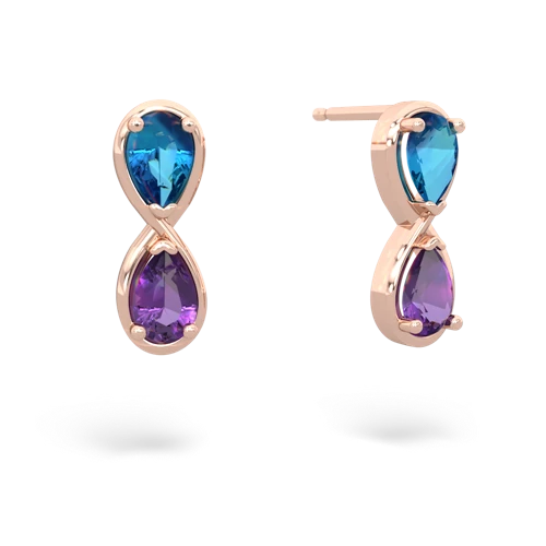 london topaz-amethyst infinity earrings