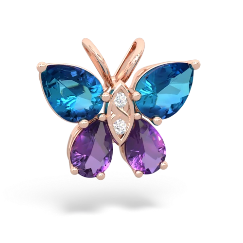 london topaz-amethyst butterfly pendant