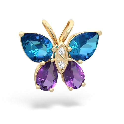 london topaz-amethyst butterfly pendant