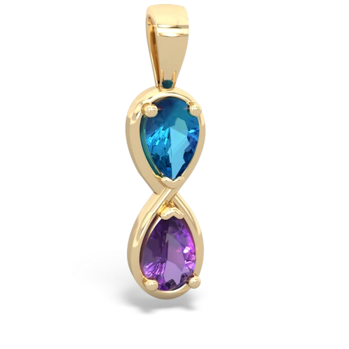 london topaz-amethyst infinity pendant