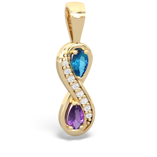 london topaz-amethyst keepsake infinity pendant