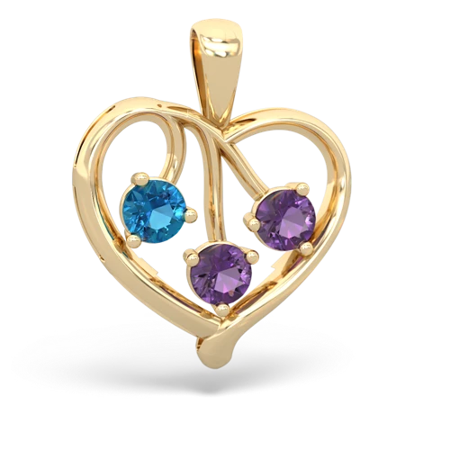 london topaz-amethyst love heart pendant