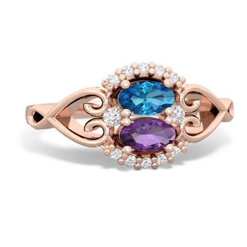 london topaz-amethyst antique keepsake ring