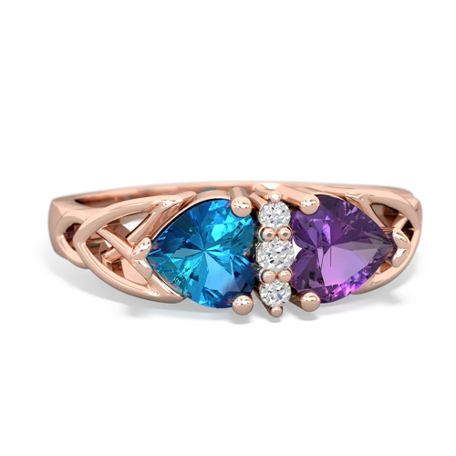 london topaz-amethyst celtic ring