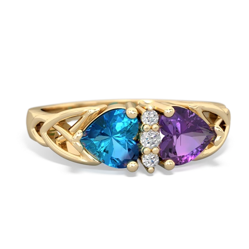 london topaz-amethyst celtic ring