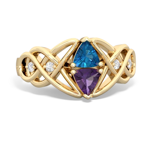 london topaz-amethyst celtic knot ring