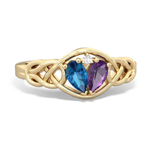 london topaz-amethyst celtic knot ring