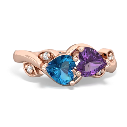 london topaz-amethyst floral keepsake ring