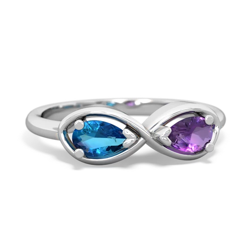 london topaz-amethyst infinity ring