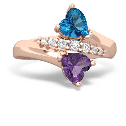 london topaz-amethyst modern ring