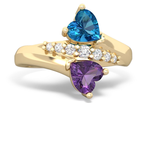 london topaz-amethyst modern ring