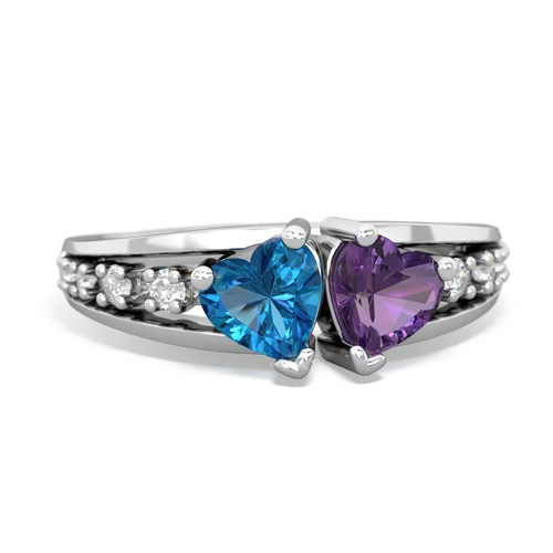 london topaz-amethyst modern ring