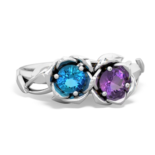 london topaz-amethyst roses ring