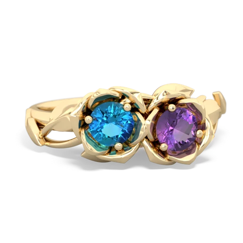 london topaz-amethyst roses ring