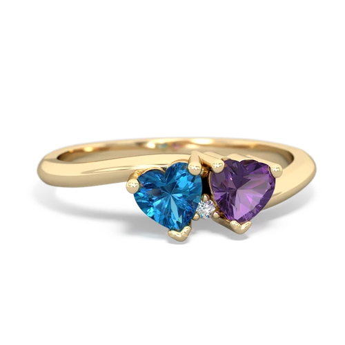 london topaz-amethyst sweethearts promise ring