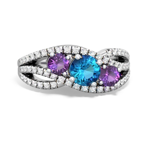 london topaz-amethyst three stone pave ring