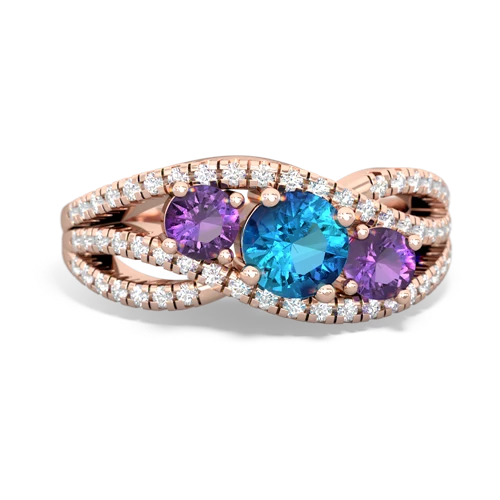 london topaz-amethyst three stone pave ring