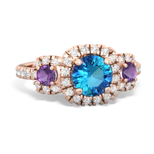 london topaz-amethyst three stone regal ring