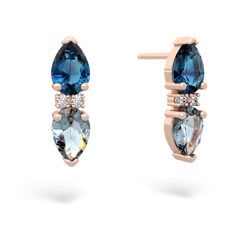 london topaz-aquamarine bowtie earrings