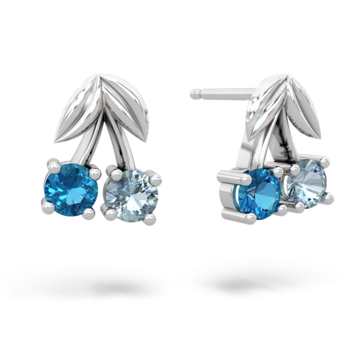 london topaz-aquamarine cherries earrings