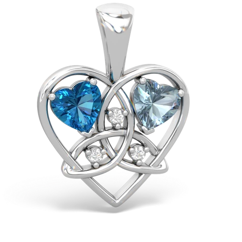 london topaz-aquamarine celtic heart pendant
