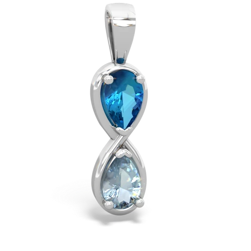 London Topaz Genuine London Blue Topaz with Genuine Aquamarine Infinity pendant Pendant