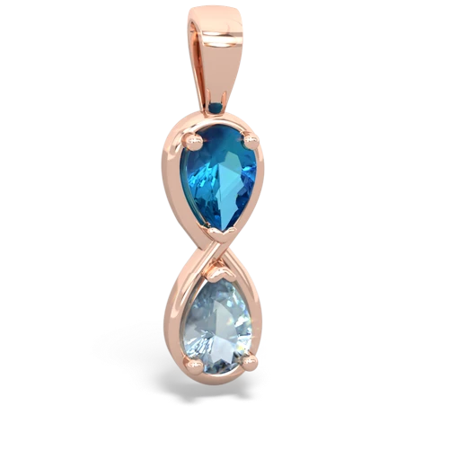 london topaz-aquamarine infinity pendant