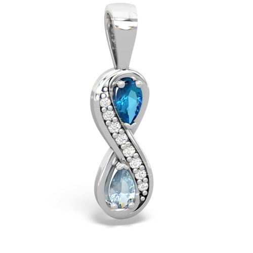 london topaz-aquamarine keepsake infinity pendant