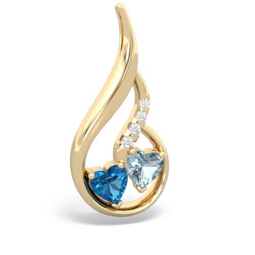 london topaz-aquamarine keepsake swirl pendant