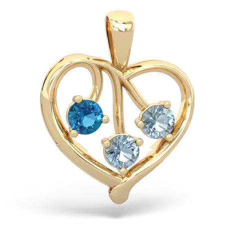 london topaz-aquamarine love heart pendant