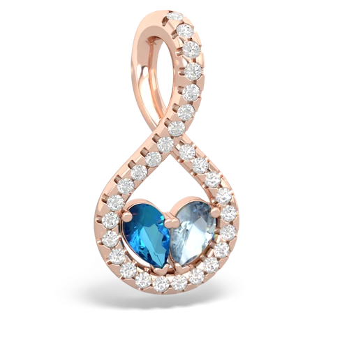 london topaz-aquamarine pave twist pendant