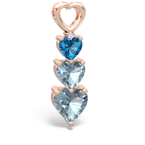 london topaz-aquamarine three stone pendant