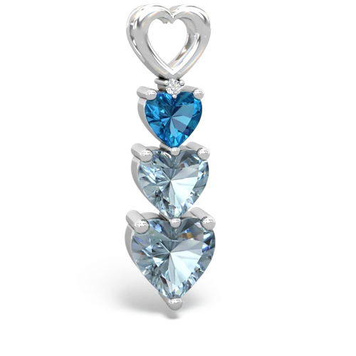 london topaz-aquamarine three stone pendant