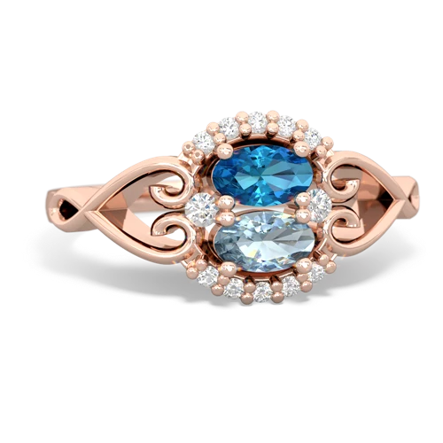 london topaz-aquamarine antique keepsake ring