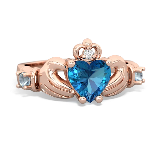 london topaz-aquamarine claddagh ring